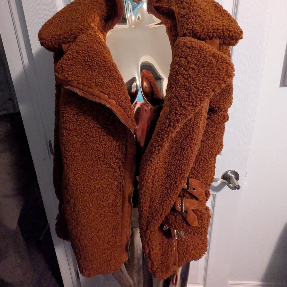 Anthropologie Teddy Jacket in Rich Rust Brown